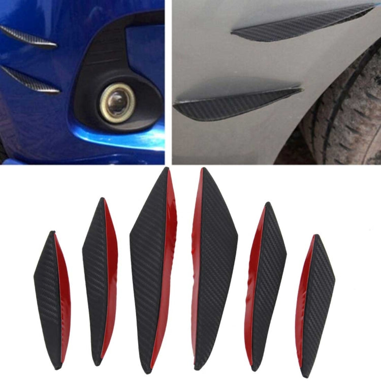 6 PCS Universal Carbon Fiber Style Car Front Bumper Body Spoiler Lip Splitter Protector Bar Strip Guard Sticker by buy2fix