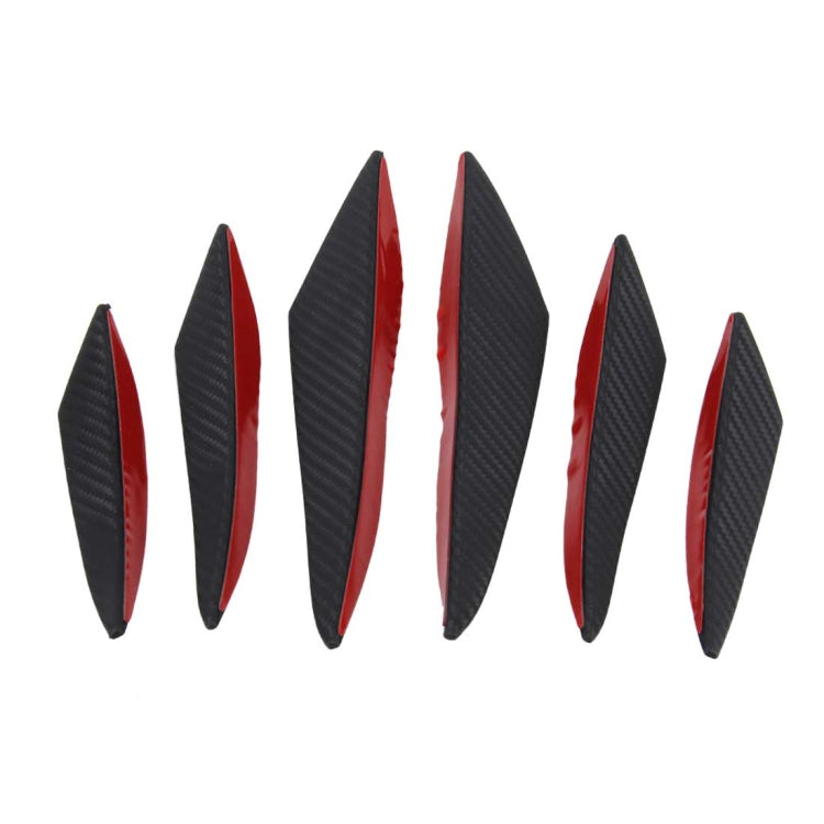 6 PCS Universal Carbon Fiber Style Car Front Bumper Body Spoiler Lip Splitter Protector Bar Strip Guard Sticker by buy2fix