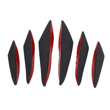 6 PCS Universal Carbon Fiber Style Car Front Bumper Body Spoiler Lip Splitter Protector Bar Strip Guard Sticker by buy2fix