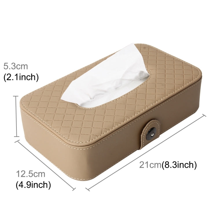 Universal Car Facial Tissue Box Case Holder Tissue Box Fashion and Simple Paper Napkin Bag with Napkin(Khaki) by buy2fix