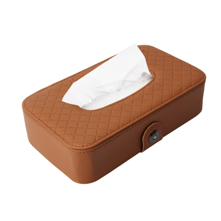 Universal Car Facial Tissue Box Case Holder Tissue Box Fashion and Simple Paper Napkin Bag with Napkin(Brown) by buy2fix