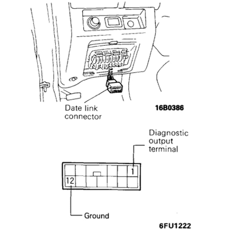12 Pin to 16 Pin OBDII Diagnostic Cable for Mitsubishi by buy2fix