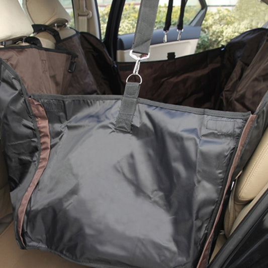 Nonslip Folding Car Rear Back Seat Cover Pet Cat Dog Cushion Mat, Size: 154 x 140 x 42 cm(Coffee) by buy2fix