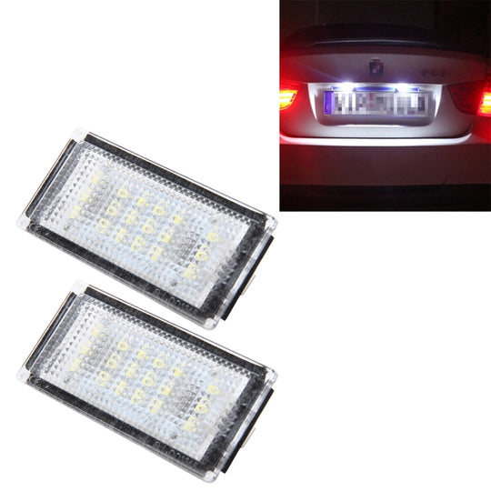 2 PCS License Plate Light with 18  SMD-3528 Lamps for BMW E46 2D M3,2004-2006,2W 120LM,6000K, DC12V (White Light)