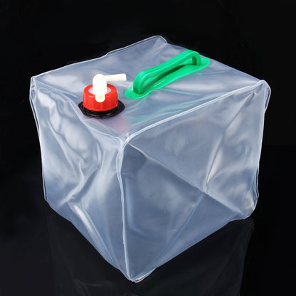 10L Outdoor Transparent PVC Foldable Water Bag Container with ON/OFF Switch by buy2fix