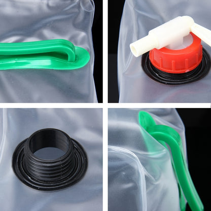 10L Outdoor Transparent PVC Foldable Water Bag Container with ON/OFF Switch by buy2fix