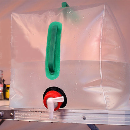 10L Outdoor Transparent PVC Foldable Water Bag Container with ON/OFF Switch by buy2fix