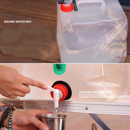 10L Outdoor Transparent PVC Foldable Water Bag Container with ON/OFF Switch by buy2fix