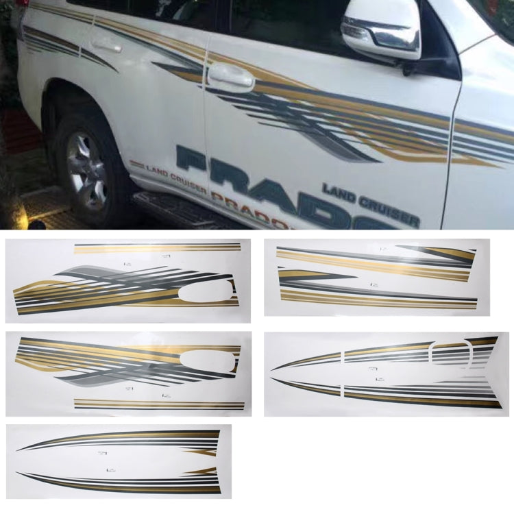 5 PCS SUV Body Decorative Strip Brand Car Streamline Shining Sticker for Toyota Prado 2010 Version by buy2fix