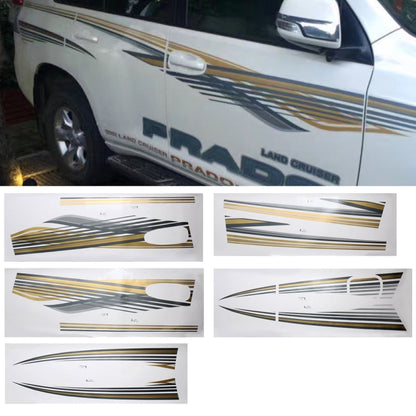 5 PCS SUV Body Decorative Strip Brand Car Streamline Shining Sticker for Toyota Prado 2010 Version by buy2fix