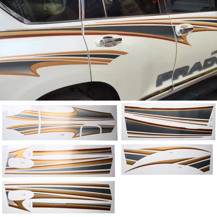 5 PCS SUV Body Decorative Strip Brand Car Streamline Shining Sticker for Toyota Prado4000 2011 Version by buy2fix