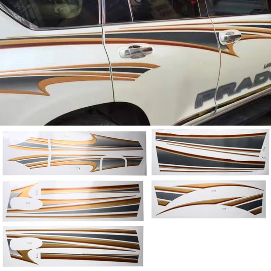 5 PCS SUV Body Decorative Strip Brand Car Streamline Shining Sticker for Toyota Prado4000 2011 Version by buy2fix