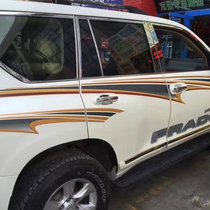 5 PCS SUV Body Decorative Strip Brand Car Streamline Shining Sticker for Toyota Prado4000 2011 Version by buy2fix