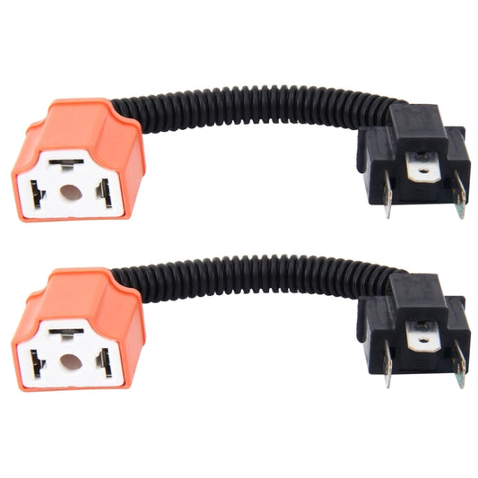 2 PCS H4 Car HID Xenon Headlight Male to Female Conversion Cable with Ceramic Adapter Socket - Wires by buy2fix | Online Shopping UK | buy2fix