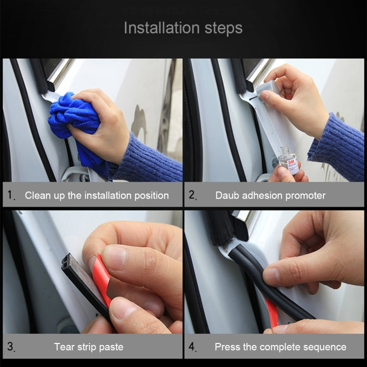 4m B Shape Car Decorative Strip Rubber Chrome Decoration Strip Door Seal Window Seal by buy2fix