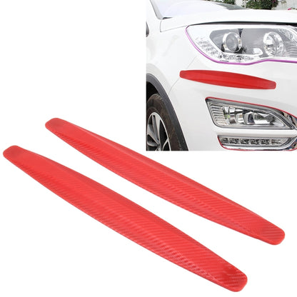 2 PCS Universal Car Body Carbon Fiber Bumper Guard Protector Sticker/Car Crash Bar Bumper Strips /Car Crash Strips/Anti-rub Strips/Anti-rub Bar(Red) by buy2fix