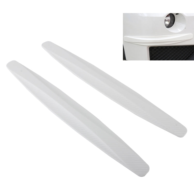 2 PCS Universal Car Body Carbon Fiber Bumper Guard Protector Sticker/Car Crash Bar Bumper Strips /Car Crash Strips/Anti-rub Strips/Anti-rub Bar(White) by buy2fix