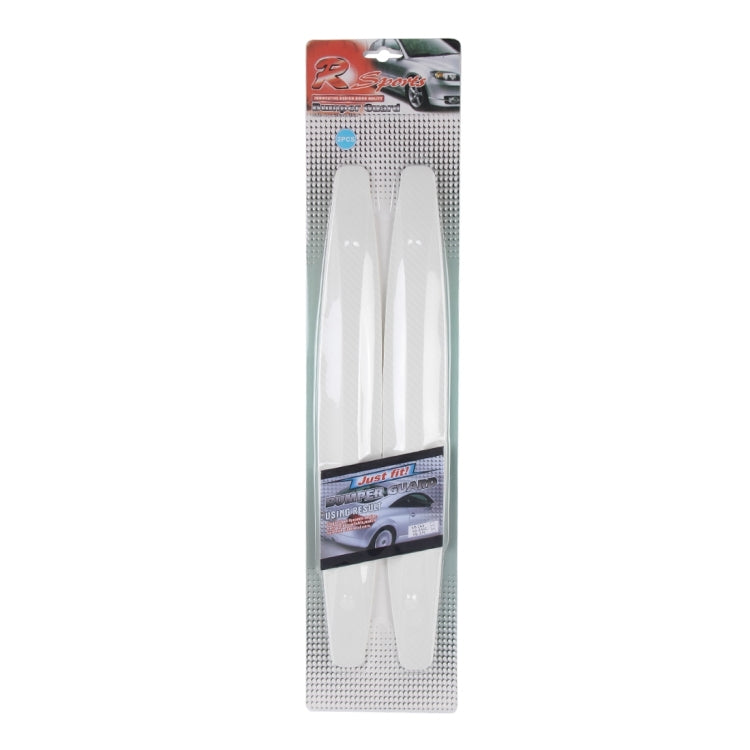 2 PCS Universal Car Body Carbon Fiber Bumper Guard Protector Sticker/Car Crash Bar Bumper Strips /Car Crash Strips/Anti-rub Strips/Anti-rub Bar(White) by buy2fix