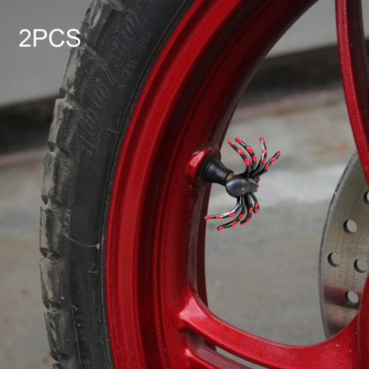 Bouchons de Valve de pneu de vélo, 2 pièces, universels en forme d'araignée, moteur de voiture, vélo (rouge)