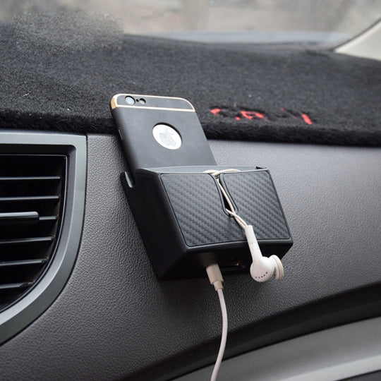 Car EVA Carrying Organizer Storage Double-layer Sticker Bag for Phone Coin Key and Other Small Items(Small Size)