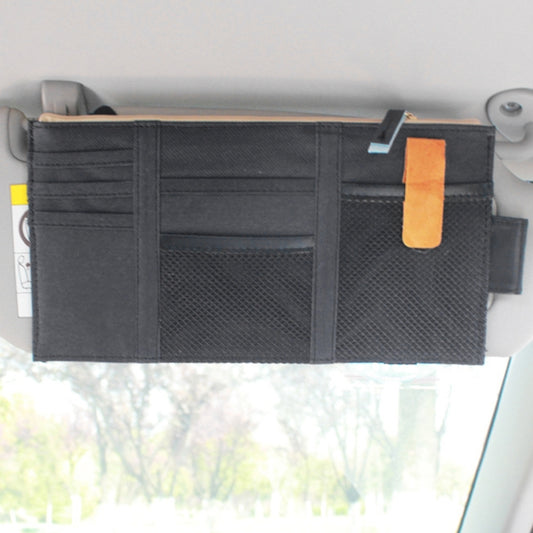 Multi-functional Auto Car Sun Visor Sunglass Holder Card Storage Holder Inner Pouch Bag (Black) - Sunglasses & Glasses Clips by buy2fix | Online Shopping UK | buy2fix