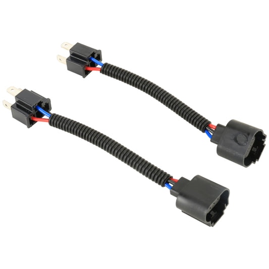 1 Pair H4 Male to H13 Female Bulb Holder Base Male Socket with Wire - Wires by buy2fix | Online Shopping UK | buy2fix