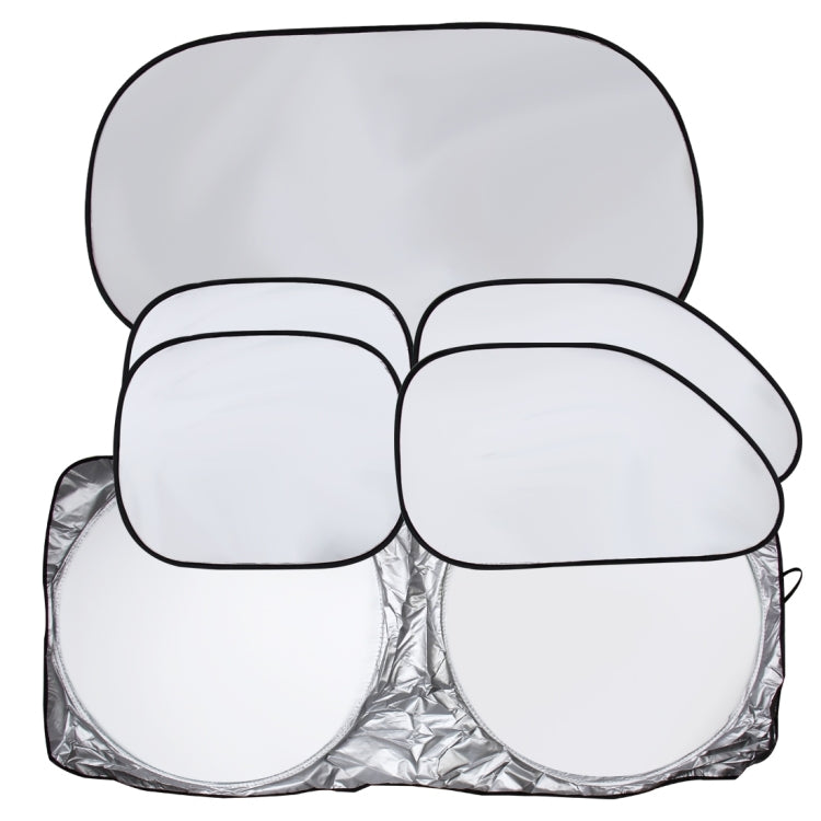 6 in 1 Summer Accessories Coated Silver Car Sun Shade Cloth Set by buy2fix