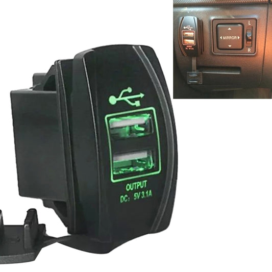 Car Motorcycle Dual USB Port Charge with Dustproof Cover and LED Light(Random Color Delivery) - DIY Modified Charger by buy2fix | Online Shopping UK | buy2fix