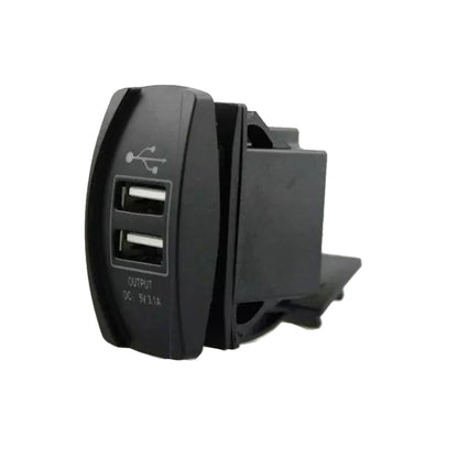 Car Motorcycle Dual USB Port Charge with Dustproof Cover and LED Light(Random Color Delivery) - DIY Modified Charger by buy2fix | Online Shopping UK | buy2fix