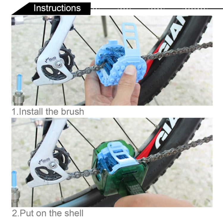 CYLION Multifunctional Quick Wash Brushes Tool kits Chain Cleaner for Bicycle by buy2fix