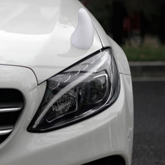 Car Rubber Exterior Decorative Horn(White)
