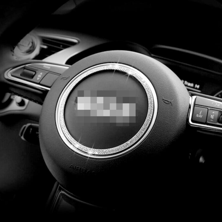 Car Aluminum Steering Wheel Decoration Ring with Diamonds For Audi(Silver) by buy2fix