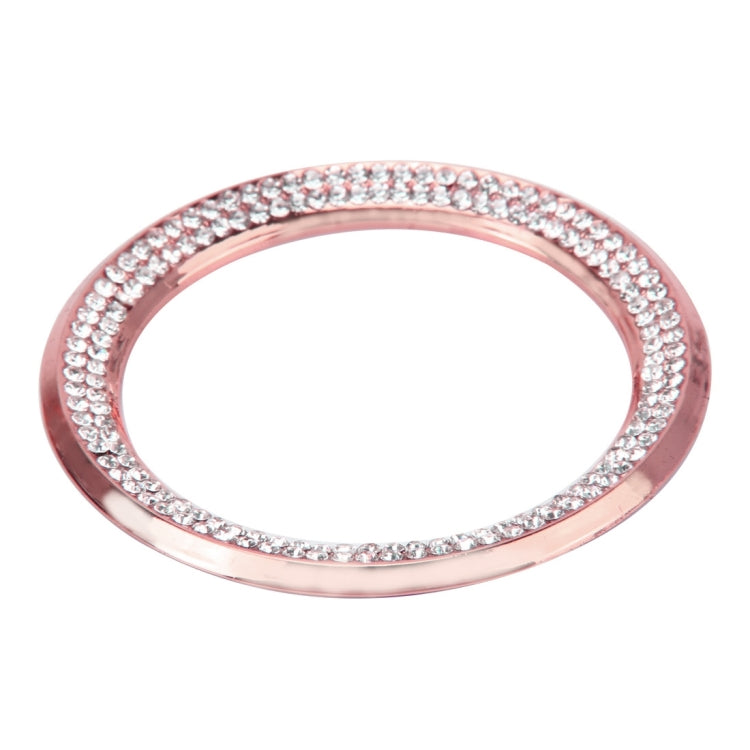 Car Aluminum Steering Wheel Decoration Ring with Diamonds For BMW(Rose Gold) by buy2fix