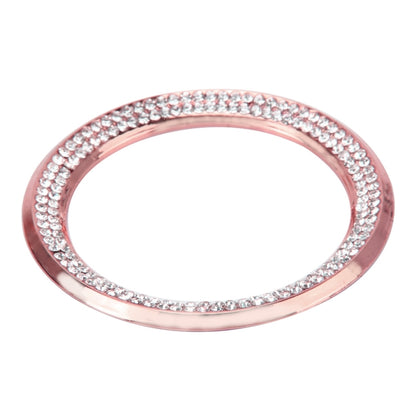 Car Aluminum Steering Wheel Decoration Ring with Diamonds For BMW(Rose Gold) by buy2fix
