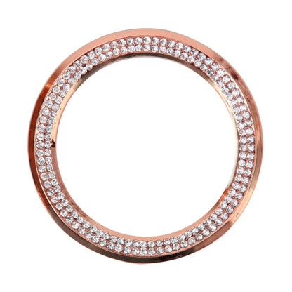 Car Aluminum Steering Wheel Decoration Ring with Diamonds For BMW(Rose Gold) by buy2fix