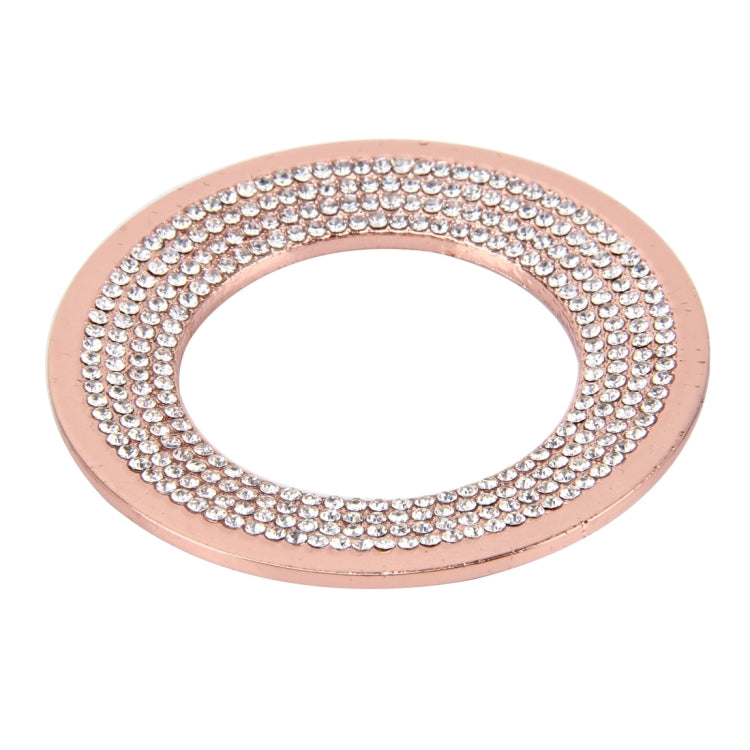 Car Aluminum Steering Wheel Decoration Ring with Diamonds For Volkswagen(Pink) by buy2fix