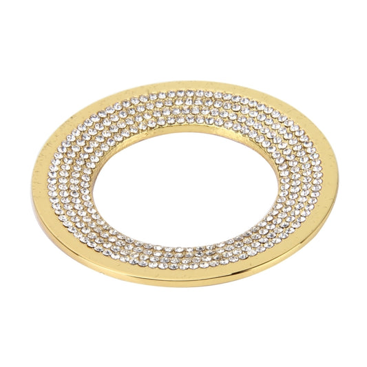 Car Aluminum Steering Wheel Decoration Ring with Diamonds For Volkswagen(Gold) by buy2fix