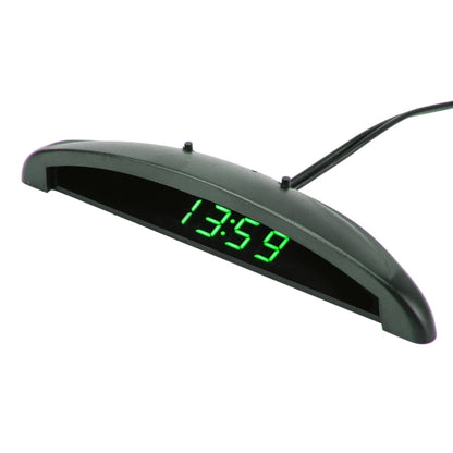 2 in 1 Car LED Digital Display Thermometer Clock(Green) by buy2fix