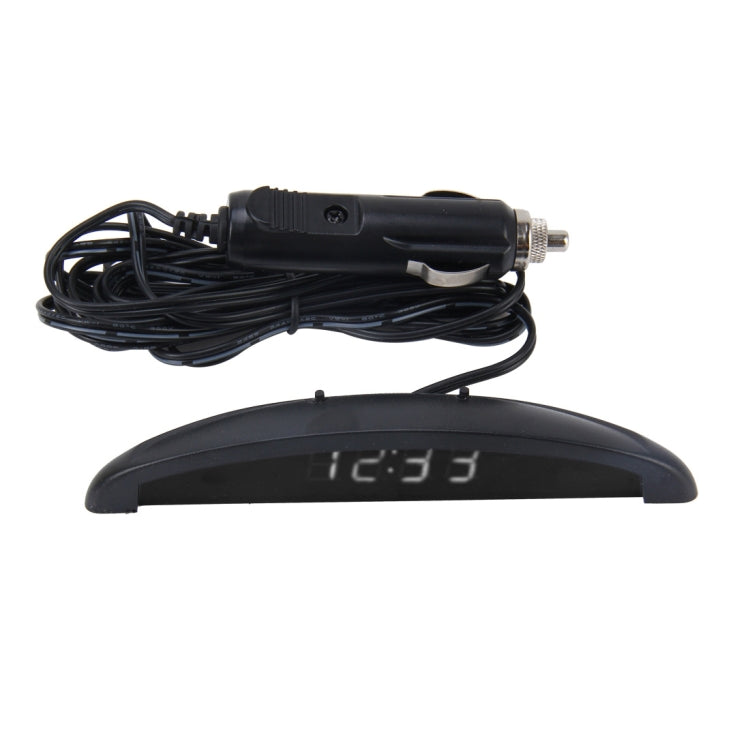 2 in 1 Car LED Digital Display Thermometer Clock(White) by buy2fix