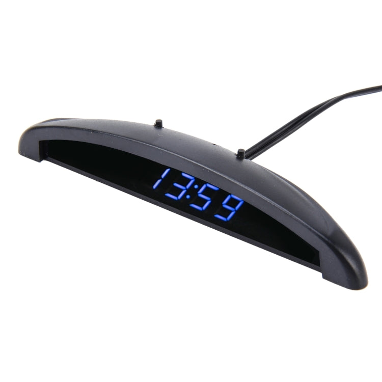 2 in 1 Car LED Digital Display Thermometer Clock(Blue) by buy2fix