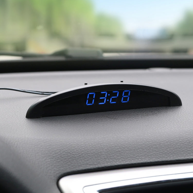 2 in 1 Car LED Digital Display Thermometer Clock(Blue) by buy2fix
