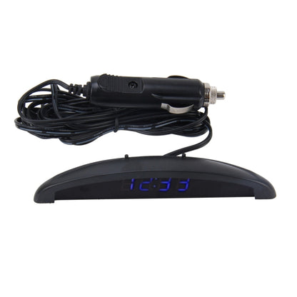 2 in 1 Car LED Digital Display Thermometer Clock(Blue) by buy2fix