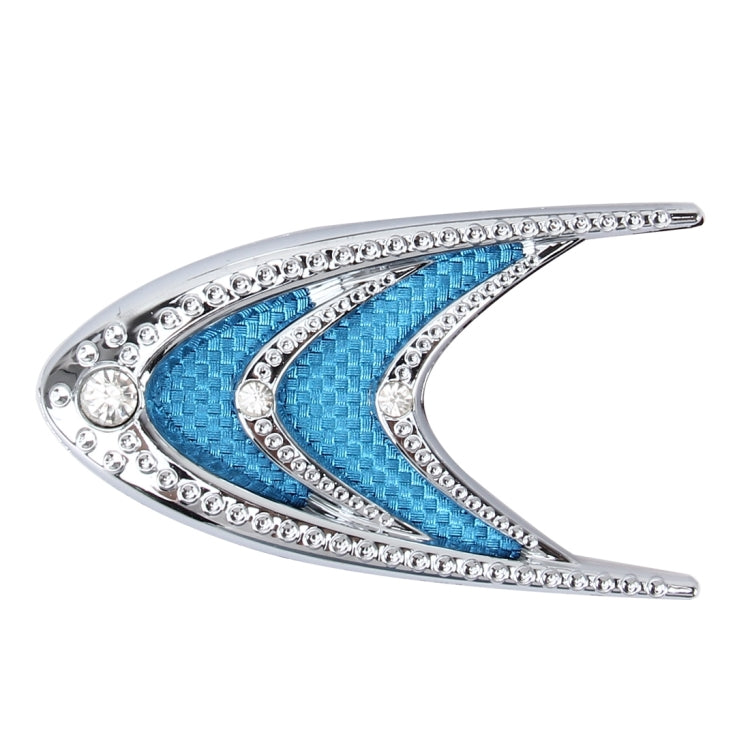 2 PCS Car Plastic Decorative Sticker, Size: 10.0 x 5.0cm(Silver + Blue) by buy2fix