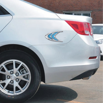 2 PCS Car Plastic Decorative Sticker, Size: 10.0 x 5.0cm(Silver + Blue) by buy2fix