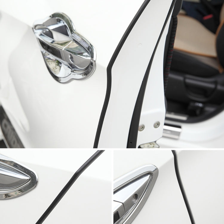 5.6m Car Decorative Strip Rubber Chrome Decoration Strip Door Seal Window Seal (Black) by buy2fix