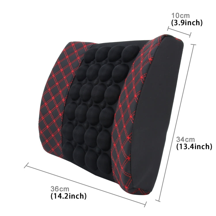 12V Four Season Chemical Fiber Wrapping Lumbar Seat Relaxation Waist Support Cushion for Car Office Family (Red) by buy2fix