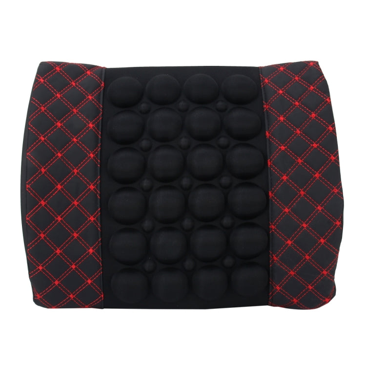 12V Four Season Chemical Fiber Wrapping Lumbar Seat Relaxation Waist Support Cushion for Car Office Family (Red) by buy2fix