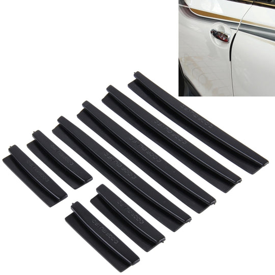 FR JG-031 8 pièces en caoutchouc voiture côté porte bord Protection gardes couverture garnitures autocollants (noir)