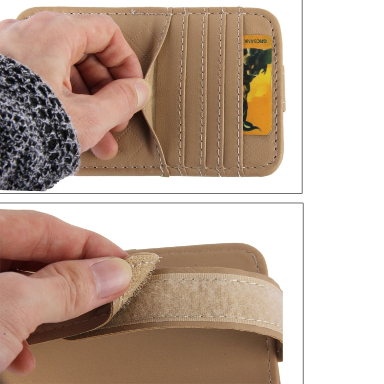 FUDAOCHE Multi-functional Auto Car Sun Visor Sunglasses Holder Card CD Storage Holder Pouch Bag(Brown) by buy2fix