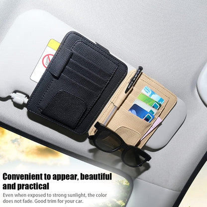 Multi-functional Auto Car Sun Visor Sunglass Holder Card Bill Ticket Storage Holder Pouch Bag(Black) by buy2fix